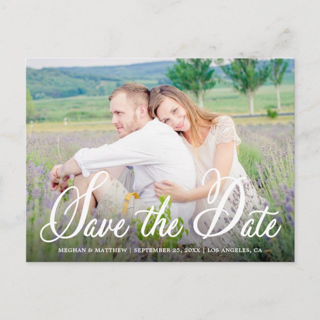Postal Whimsy Photo Save the Date Anunciation Postcard (Anverso)