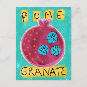 Postal Whimsy Pomegranate