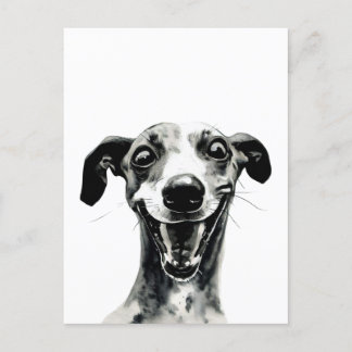 Postal Whippet blanco y negro | Grasa