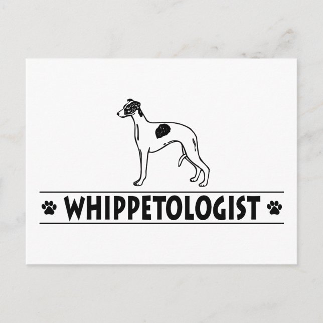 Postal Whippet humorístico (Anverso)