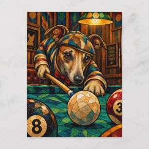 Postal Whippet, mosaico geométrico