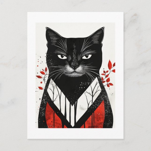 Postal Whiskers de otoño: colección de gatos (Anverso)