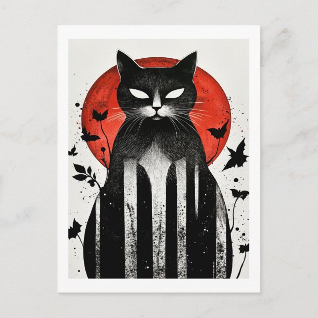 Postal Whiskers de otoño: Colección de gatos de Halloween (Anverso)