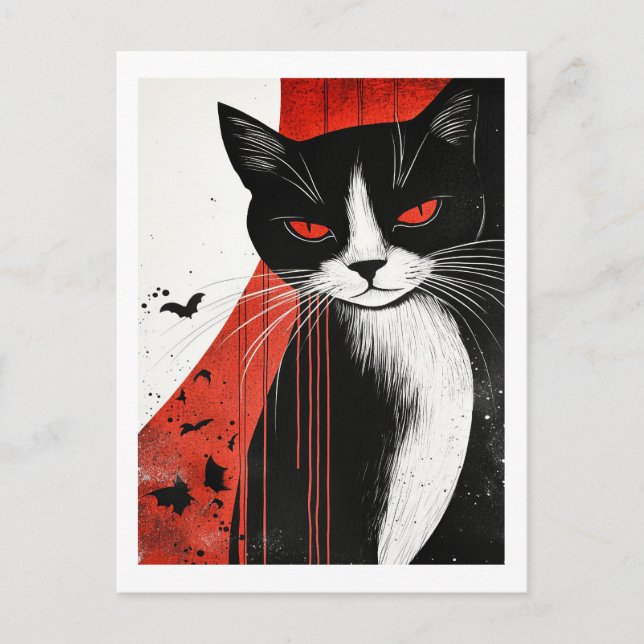 Postal Whiskers de otoño: Colección de gatos de Halloween (Anverso)