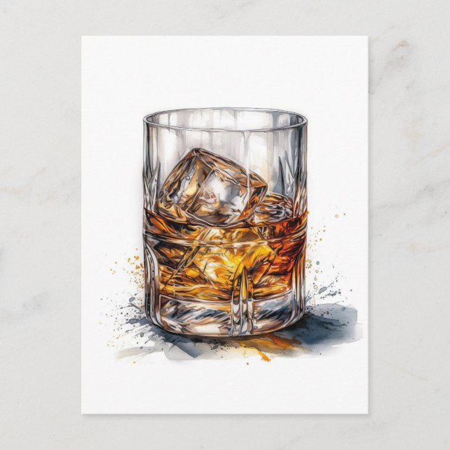 Postal Whiskey On The Rocks Art (Anverso)