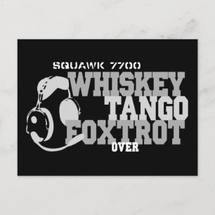 Postal Whiskey Tango Foxtrot - Humor de aviación