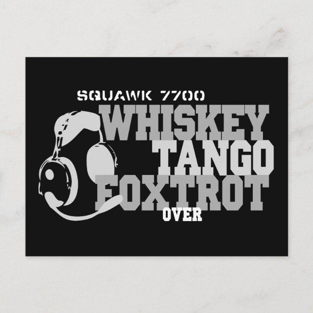 Postal Whiskey Tango Foxtrot - Humor de aviación (Anverso)