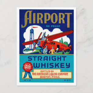 Postal Whisky recto del aeropuerto