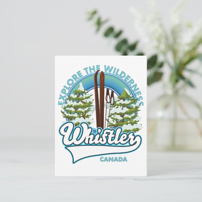 Postal Whistler Canadá,explorar la naturaleza, logotipo d (Anverso de pie)
