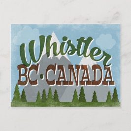Postal Whistler Canada Fun Retro Snowy Mountains