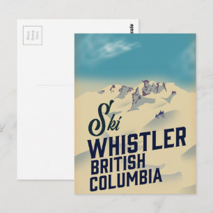 Postal Whistler, poster de esquí de Vancouver British Col