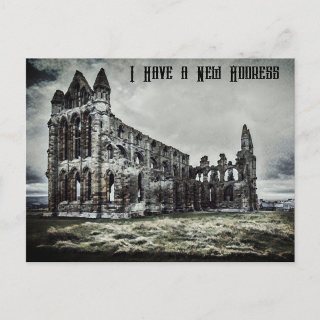 Postal Whitby Abbey Gothic Change of Address (Anverso)
