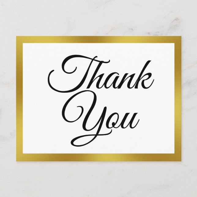 Postal White and Faux Gold Gracias (Anverso)