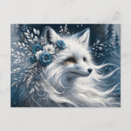 Postal White Arctic Fox Winter Wonderland