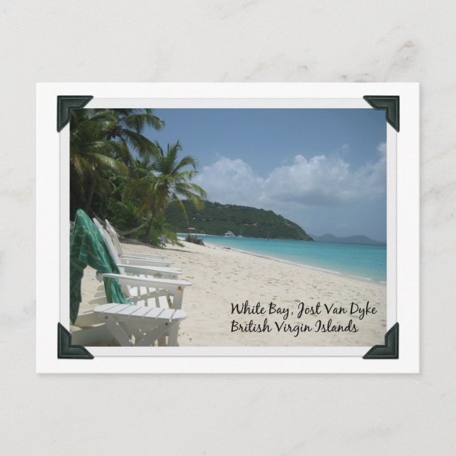 Postal White Bay, Jost Van Dyke, BVI (Anverso)
