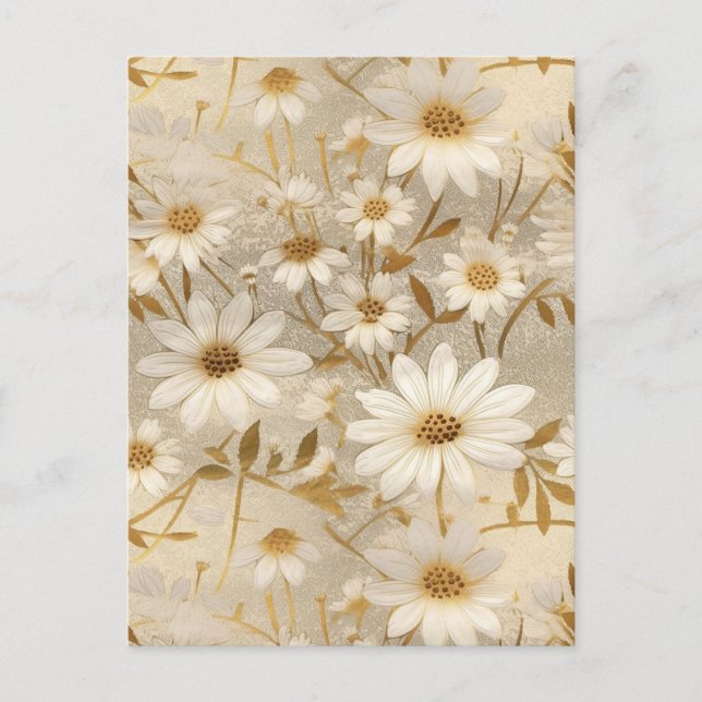 Postal White Daisies Chiyogami (Anverso)