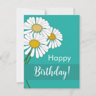Postal White Daisies Feliz cumpleaños 