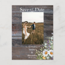 White Daisy Save the Date Photo
