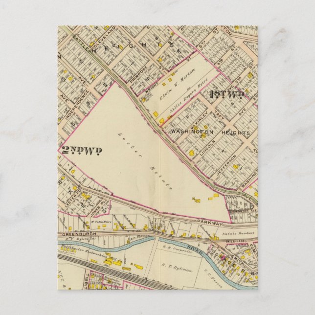 Postal White Plains wards 1-2, Nueva York (Anverso)