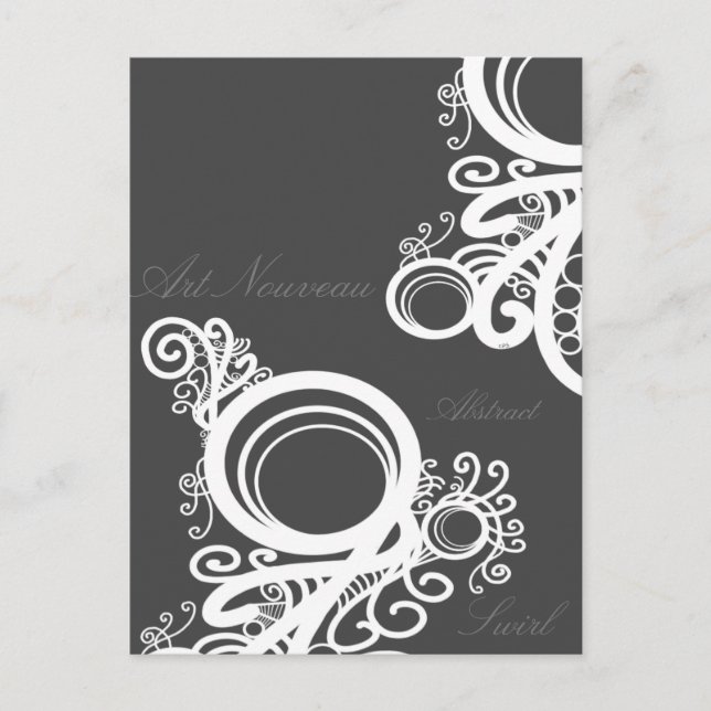 Postal White Swirls Art Nouveau (Anverso)