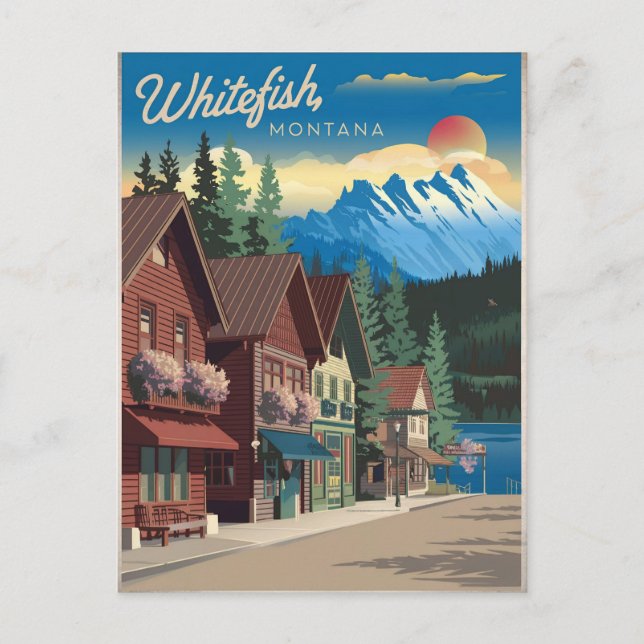 Postal Whitefish Montana Vintage (Anverso)