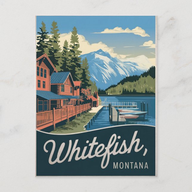Postal Whitefish Montana Vintage (Anverso)