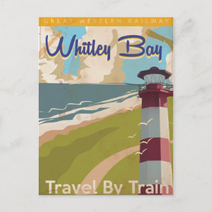 Postal Whitley Bay, Poster de Viajes del Vintage del Tyne