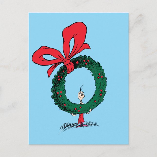 Postal Who Peeking Through Christmas Wreath (Anverso)