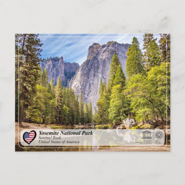 Postal WHS de UNESCO - Rock Yosemite NP - Sentinel (Anverso)