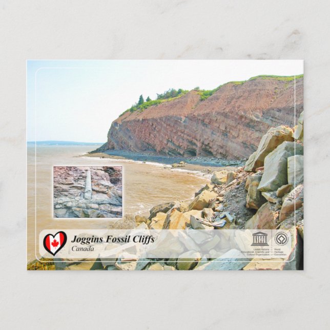Postal WHS UNESCO - Acantilados fósiles Joggins (Anverso)