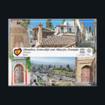 Postal WHS UNESCO - Albayzín, Granada<br><div class="desc">UNESCO WHS Serie - Patrimonio de la Humanidad en España Alhambra, Generalife y Albayzín, Granada La propiedad de la Alhambra, Generalife y Albayzín en Granada se encuentra en dos colinas adyacentes, separadas por el río Darro. La Alhambra y el Generalife contienen todas las técnicas artísticas conocidas del mundo hispano-musulmán entre...</div>