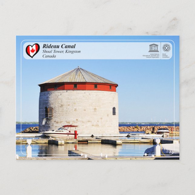 Postal WHS UNESCO - Canal Rideau - Torre Shoal, Kingston (Anverso)