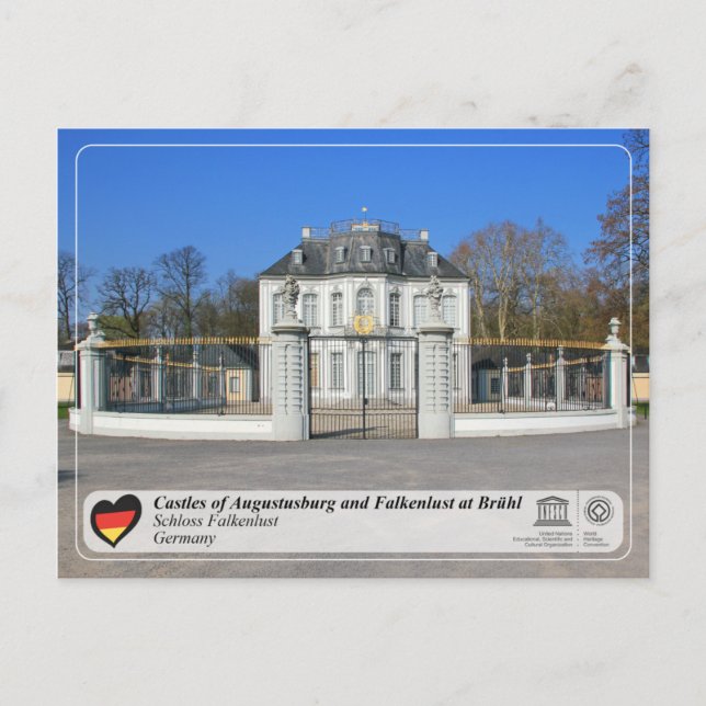 Postal WHS UNESCO - Castillo de Falkenlust (Anverso)