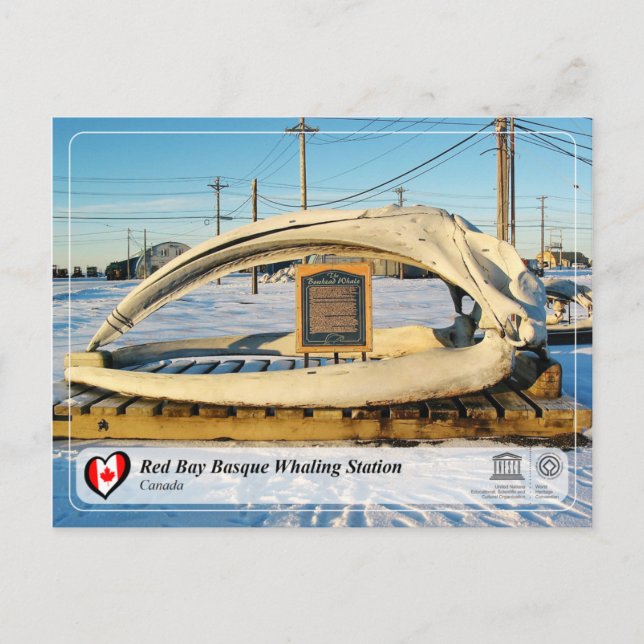 Postal WHS UNESCO - Estación de ballenas vasca de la Bahí (Anverso)