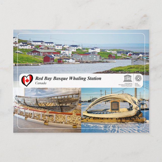 Postal WHS UNESCO - Estación de ballenas vasca de la Bahí (Anverso)
