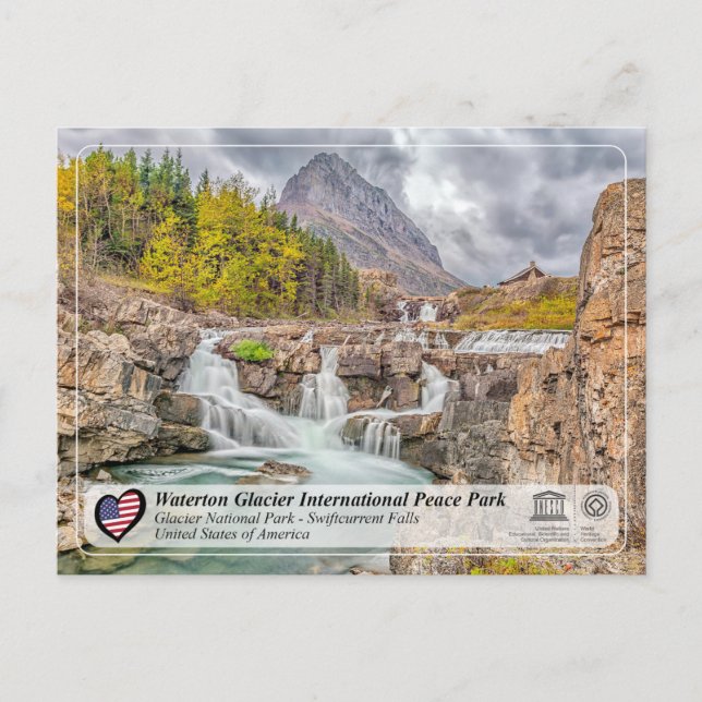 Postal WHS UNESCO - Glacier NP - SwiftCurrent Cae Post (Anverso)