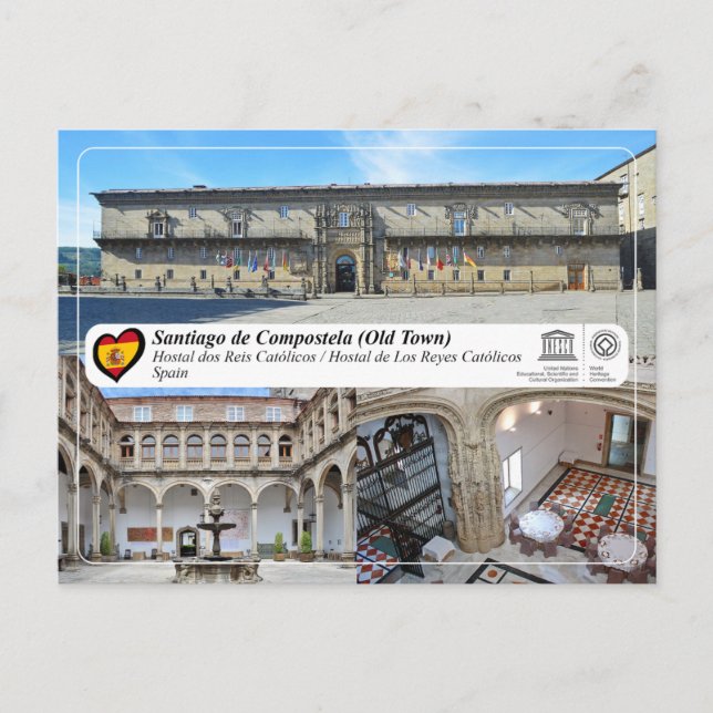 Postal WHS UNESCO - Hostal dos Reis Católicos (Anverso)