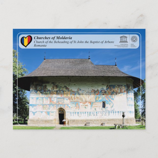 Postal WHS UNESCO - Iglesias de Moldavia - Arbore (Anverso)