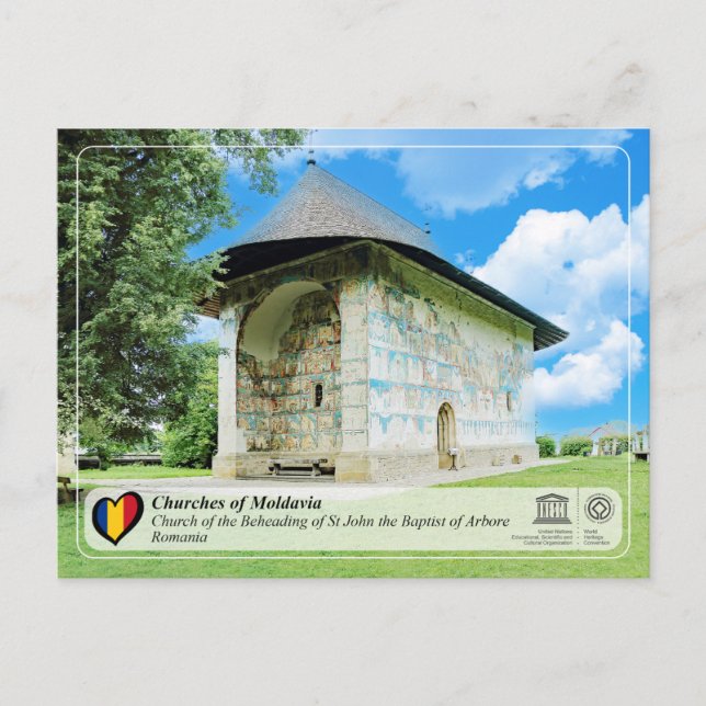 Postal WHS UNESCO - Iglesias de Moldavia - Arbore (Anverso)