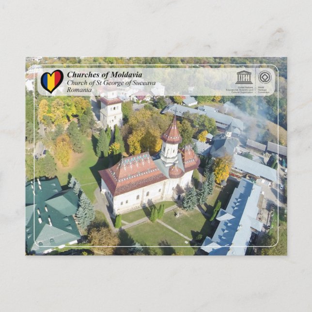 Postal WHS UNESCO - Iglesias de Moldavia - Suceava (Anverso)