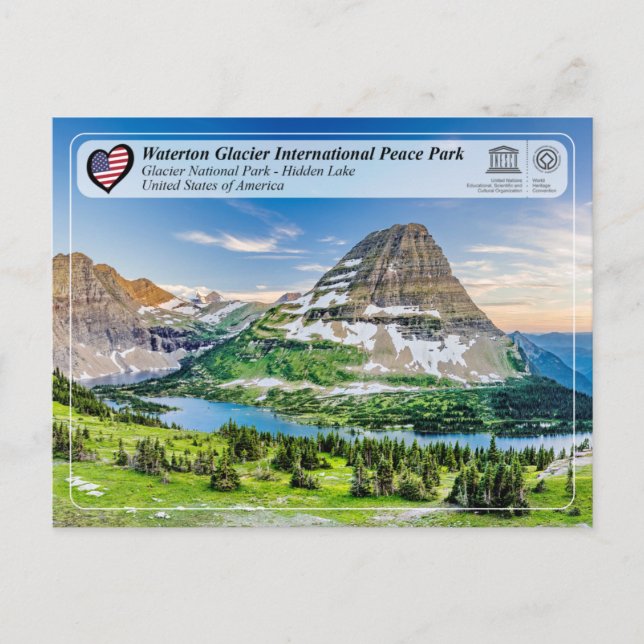 Postal WHS UNESCO - NH glaciar - Lago oculto (Anverso)