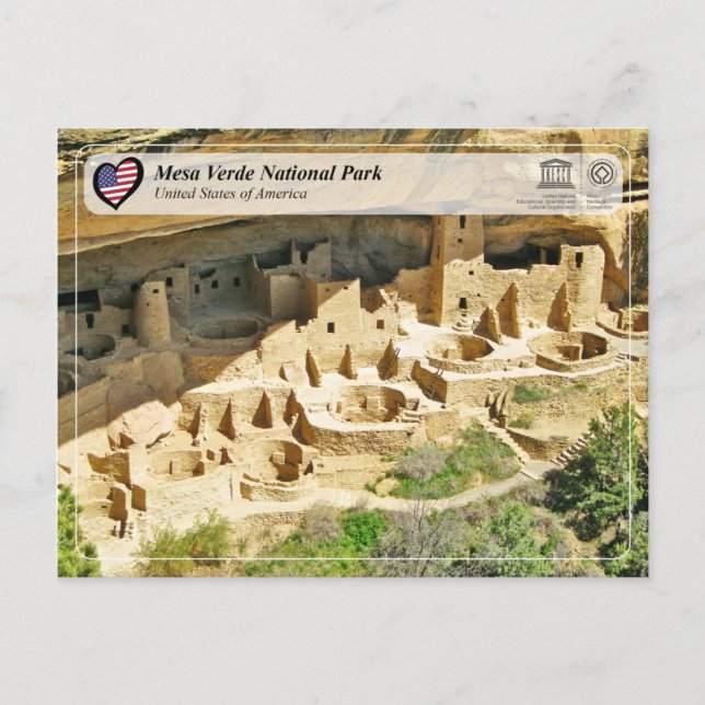 Postal WHS UNESCO - Parque nacional Mesa Verde (Anverso)