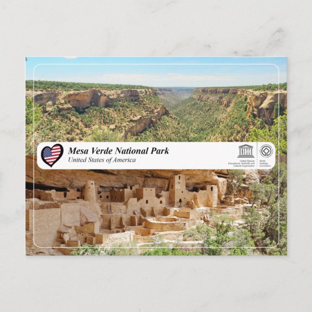 Postal WHS UNESCO - Parque nacional Mesa Verde (Anverso)