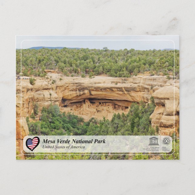 Postal WHS UNESCO - Parque nacional Mesa Verde (Anverso)