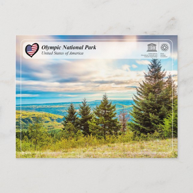 Postal WHS UNESCO - Parque Nacional Olímpico (Anverso)