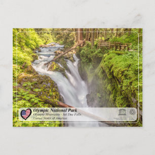 Postal WHS UNESCO - Parque Nacional Olímpico - Cataratas 