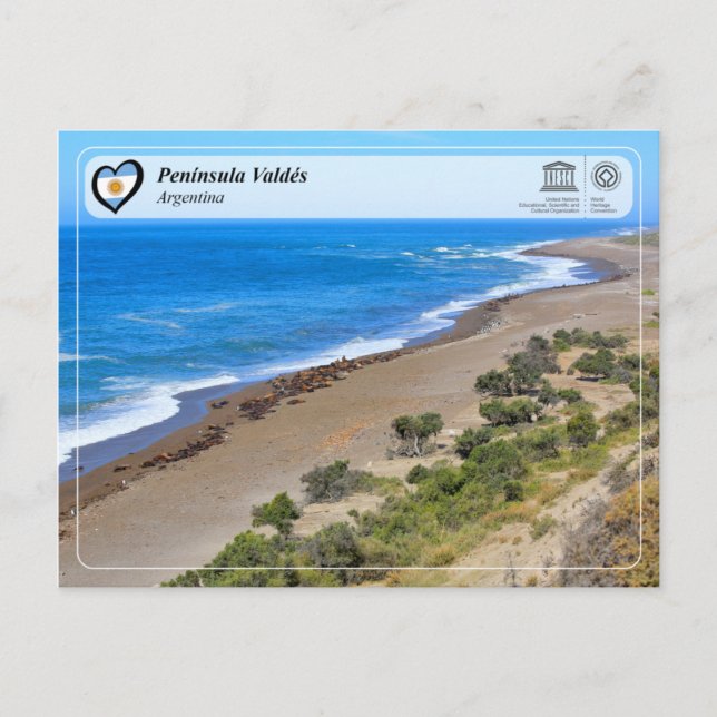 Postal WHS UNESCO - Península Valdés (Anverso)