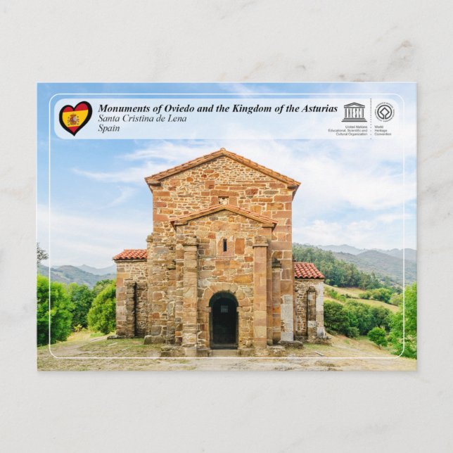 Postal WHS UNESCO - Santa Cristina de Lena (Anverso)