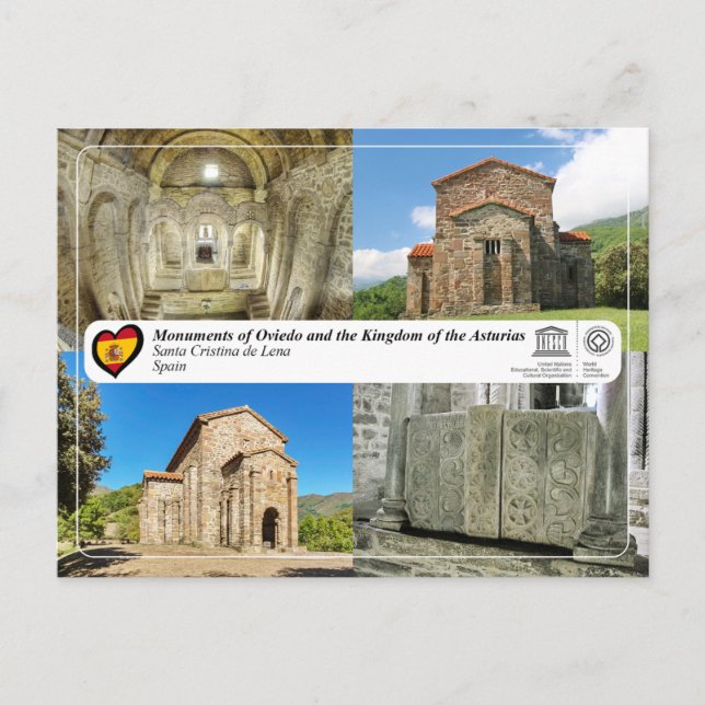 Postal WHS UNESCO - Santa Cristina de Lena (Anverso)