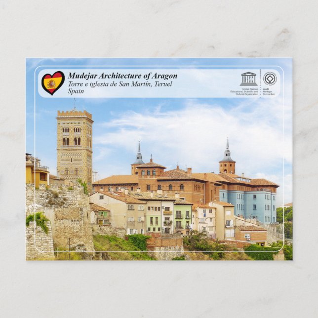 Postal WHS UNESCO - Torre de la Iglesia de San Martín (Anverso)